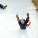 Nick slides down in style